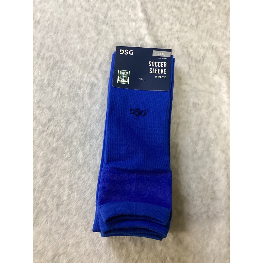 DSG Soccer Sleeve 2 Pack Royal Blue Unisex L/XL Shin Guard‎ Covers New